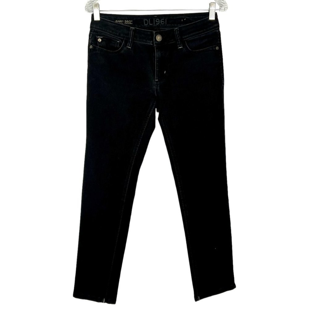 DL1961 Angel Skinny Ankle Jeans Mid Rise Onyx Black size 28 - Picture 2 of 12